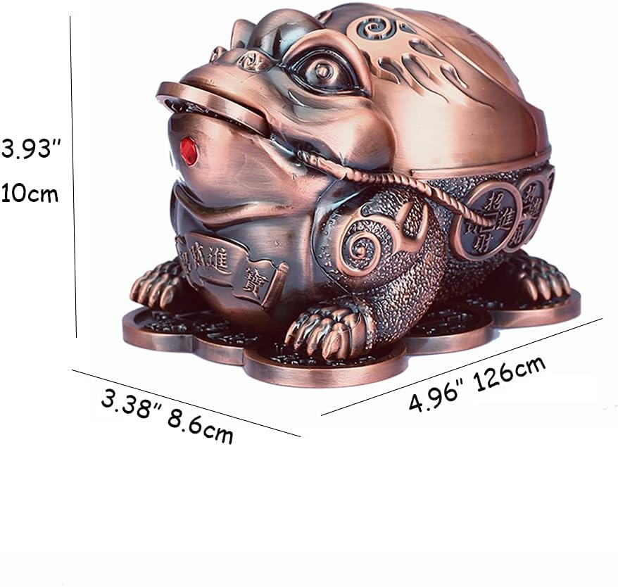 Winddichter Aschenbecher im Frosch-Design für Zigaretten mit Deckel, Metall, tragbar, dekorativer Zi