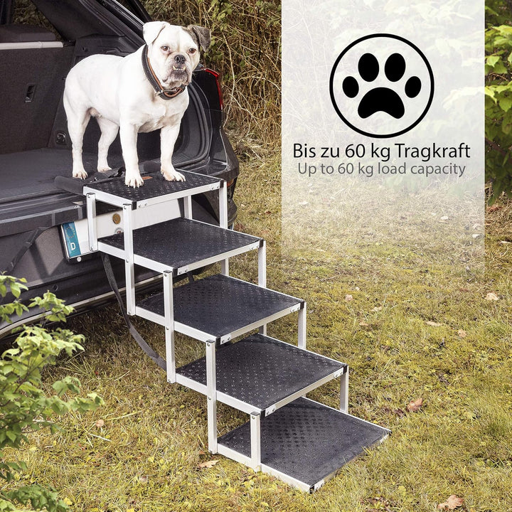 ONVAYA® Hundetreppe faltbar | 5 Stufen | Hunderampe Einstieghilfe für Autos oder hohe Betten | klapp