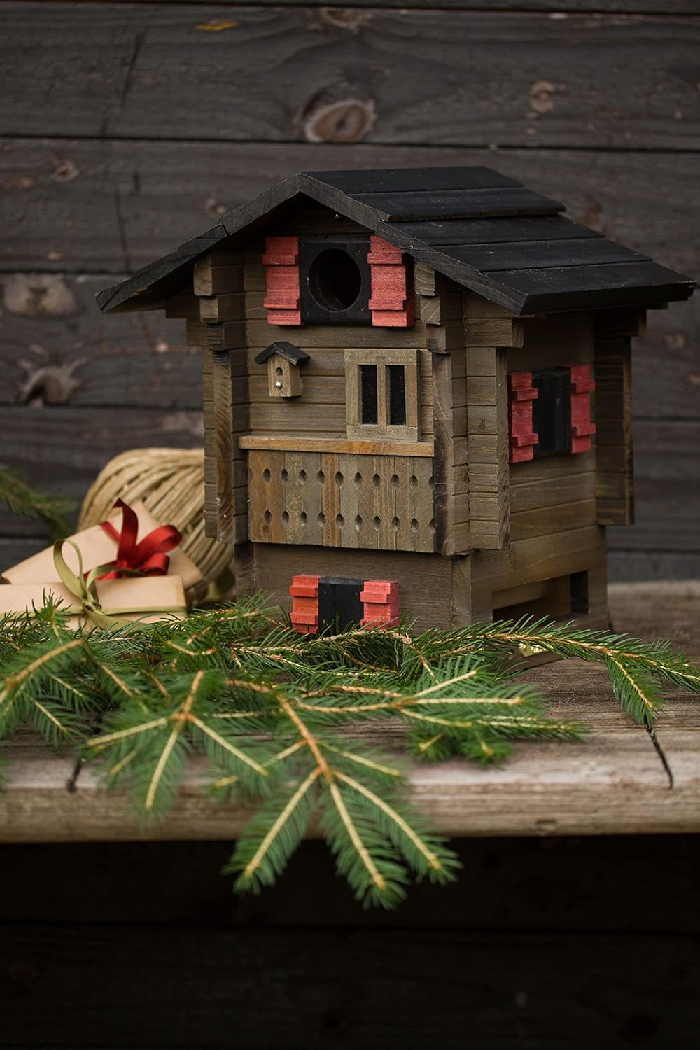 Wildlife Garden WG215 Multiholk Alpenhaus - Der Kombinierte Futtertisch und Nistkasten aus Holz