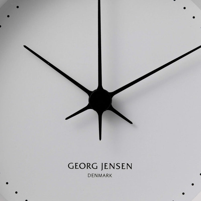 Georg Jensen Koppel Wanduhr 22 cm, schwarzer Edelstahl mit weissem Ziffernblatt Schwarz 6 x 22 x 22
