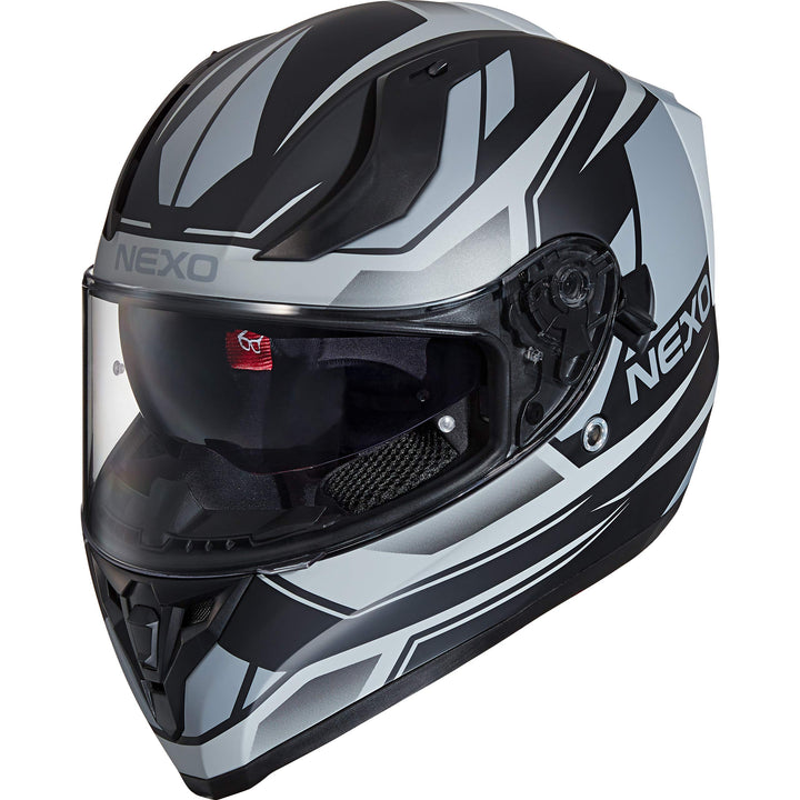 Nexo Integralhelm Sport II - Kratzfeste Visierung - Thermoplast - Belüftung Grau XL, Grau XL