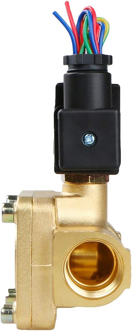 U.S. Solid 3/4" G 12 V DC Messing Magnetventil für Wasser Luft Gas Öl, NC, VITON, 0,1-16 Bar, Vertik