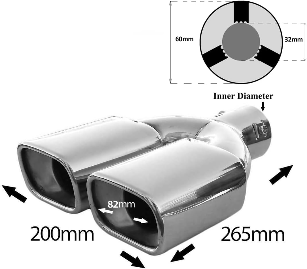 Auspuffblende Doppelrohr Endrohr Edelstahl Auto Endrohrblenden Auspuffendrohr Auspuffrohr Tuning Uni