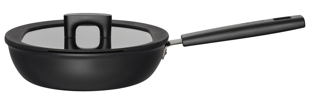 Fiskars Sautierpfanne mit Deckel, Ø 24 cm, Füllmenge: 2,2 Liter, Für alle Kochfelder geeignet, Alumi