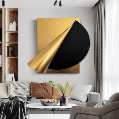 GERHWASH Wanddeko Metall Wanddeko Wohnzimmer Gold Schwarz Wanddekoration 3D Wandbilder Moderne Wand