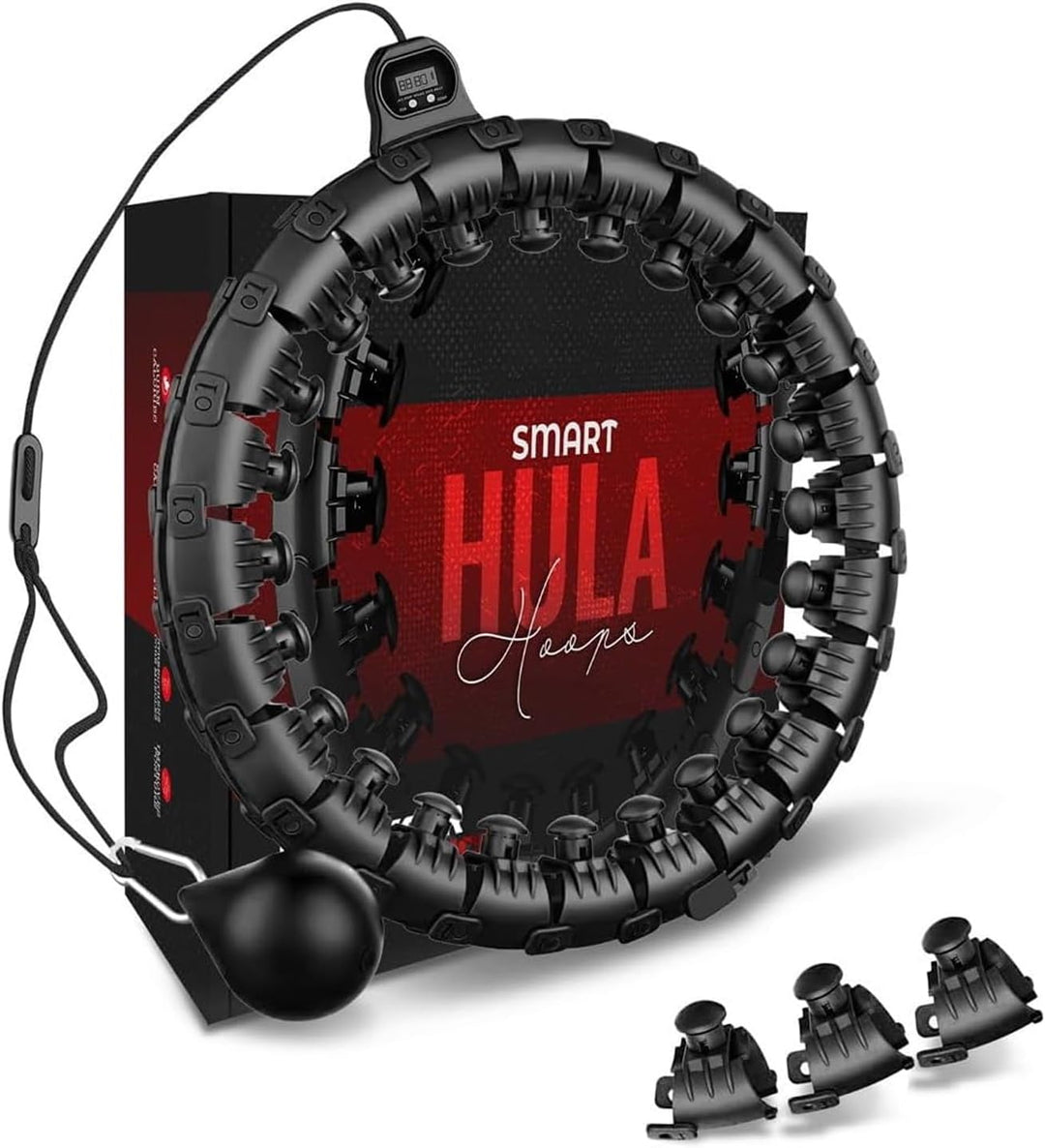 Smart Hula-Hoop, gewichteter Hula-Hoop, verstellbar, für Fitnessübungen, gewichtet, 27 abnehmbare Kn