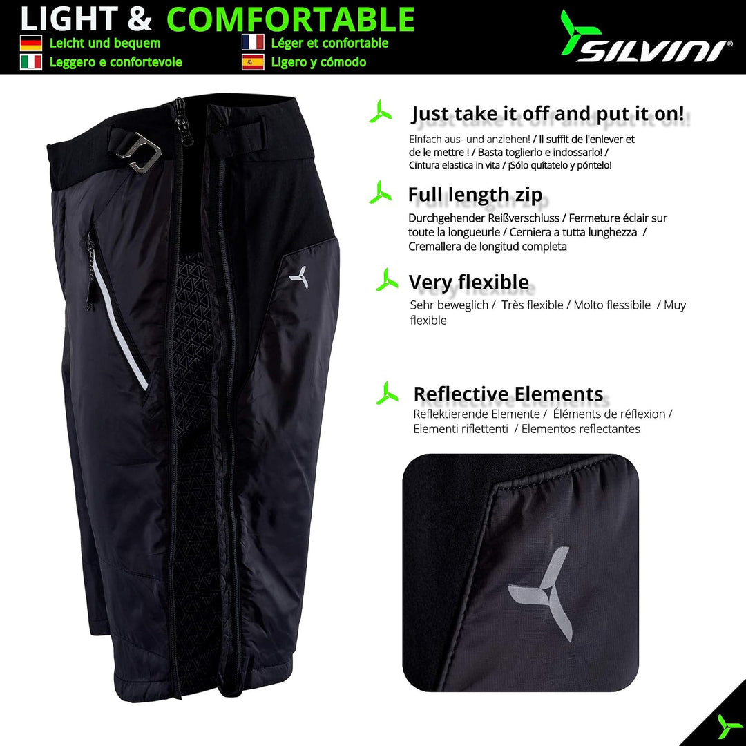 SILVINI Sud Primalofthose Herren kurz Rainlegs Herren Kurze Regenhose Chaps Herren Chaps Fahrradhose