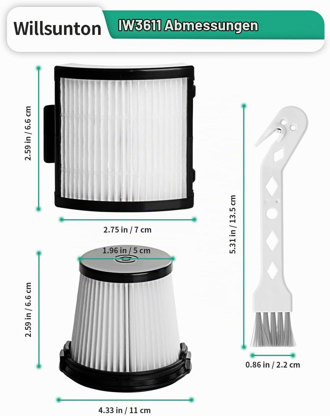 IW3612EU Filters Kompatibel mit Shark IW1611DE IW1611EU IW3611DE IW3611EU Detect Clean &amp; Empty Akku-