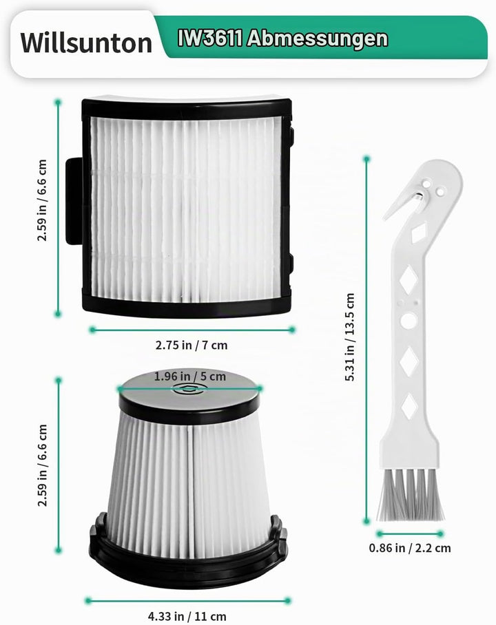 IW3612EU Filters Kompatibel mit Shark IW1611DE IW1611EU IW3611DE IW3611EU Detect Clean &amp; Empty Akku-