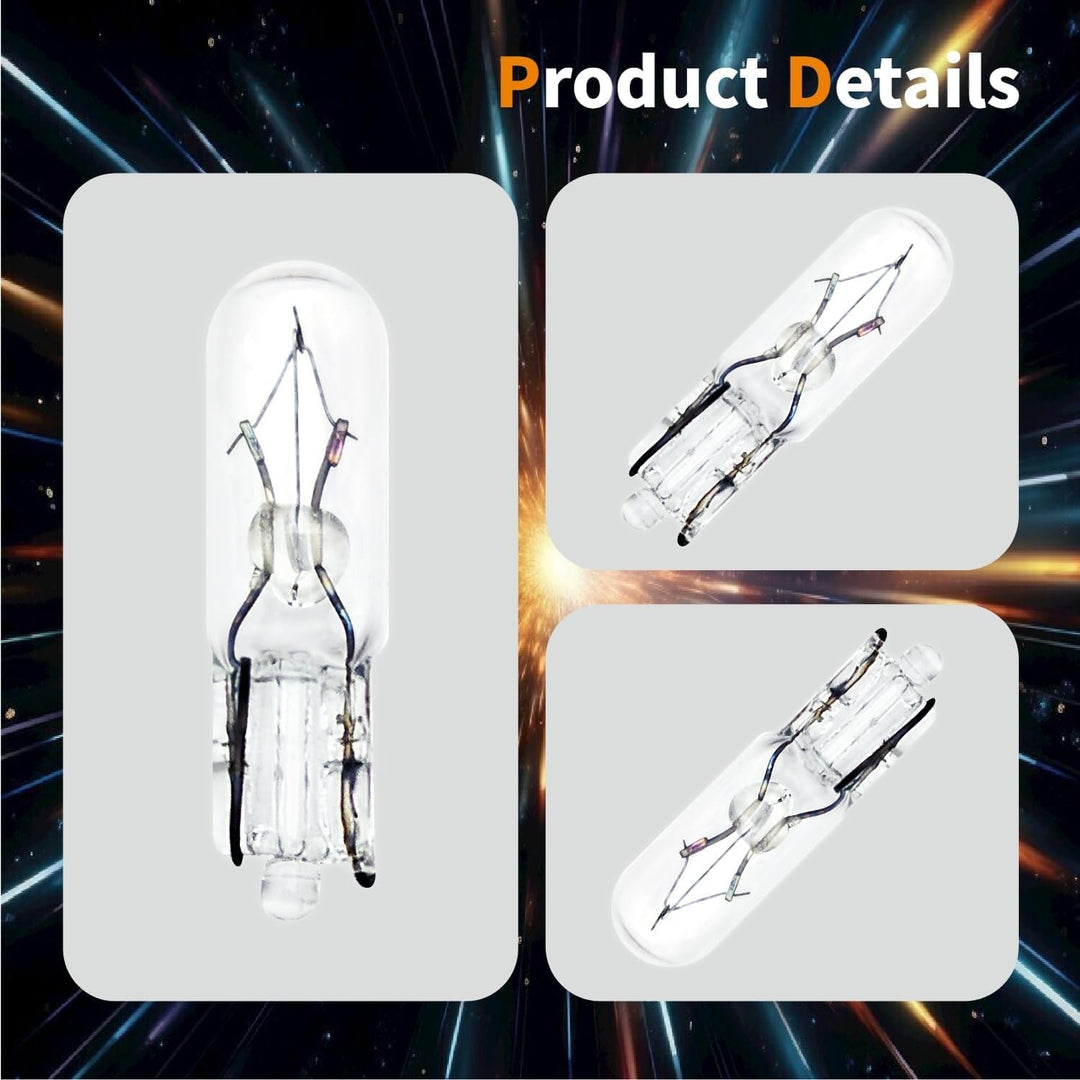 100x T5 W1.2W 2721 Glühbirnen 12V 1.2W Glassockel Klar W2x4.6d Halogen Lampen für Tachobeleuchtung A