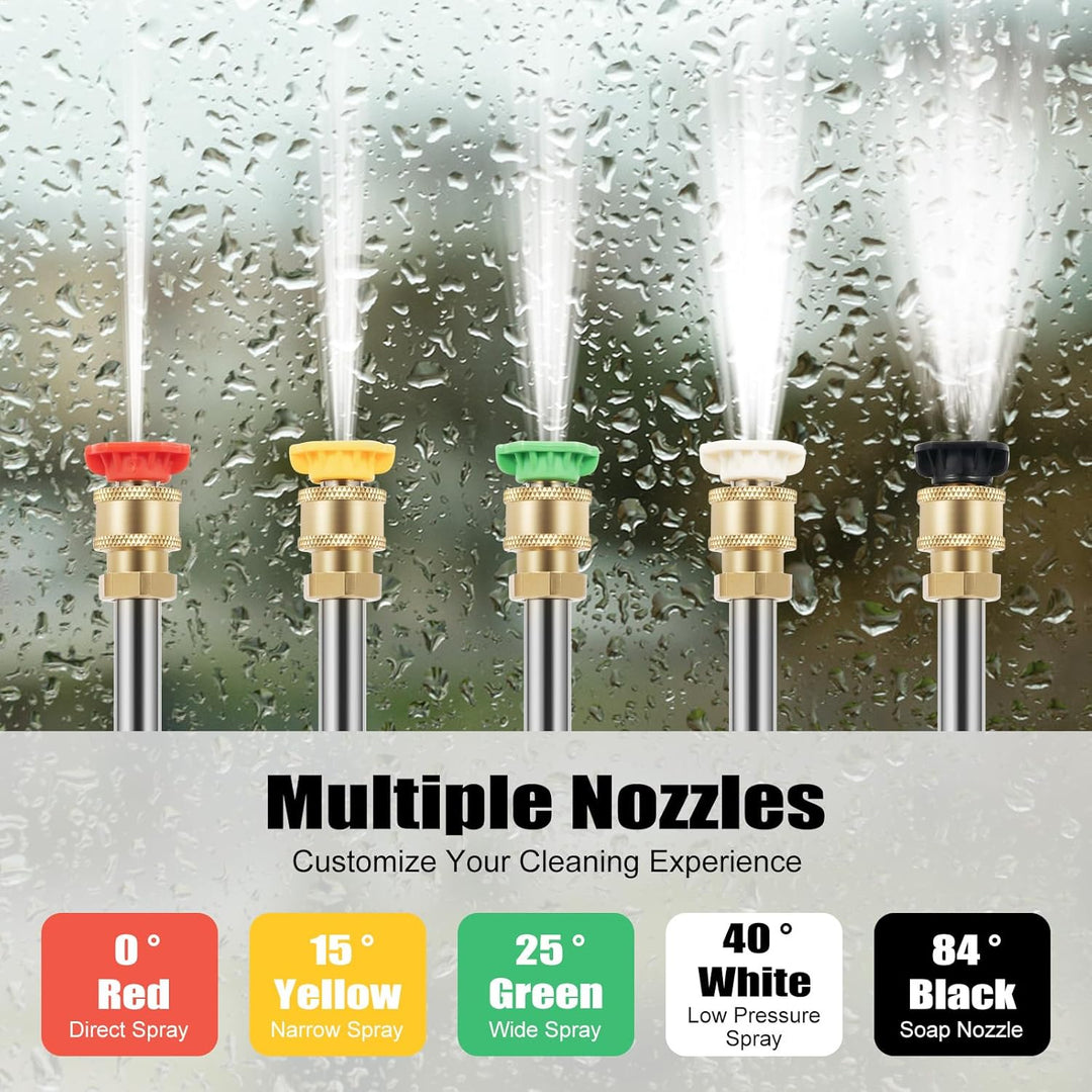 4-Takt Benzin 7,5PS Profi Hochdruckreiniger mit 5 Düsen und Schlauch, 170-190 Bar Benzinmotor Fläche