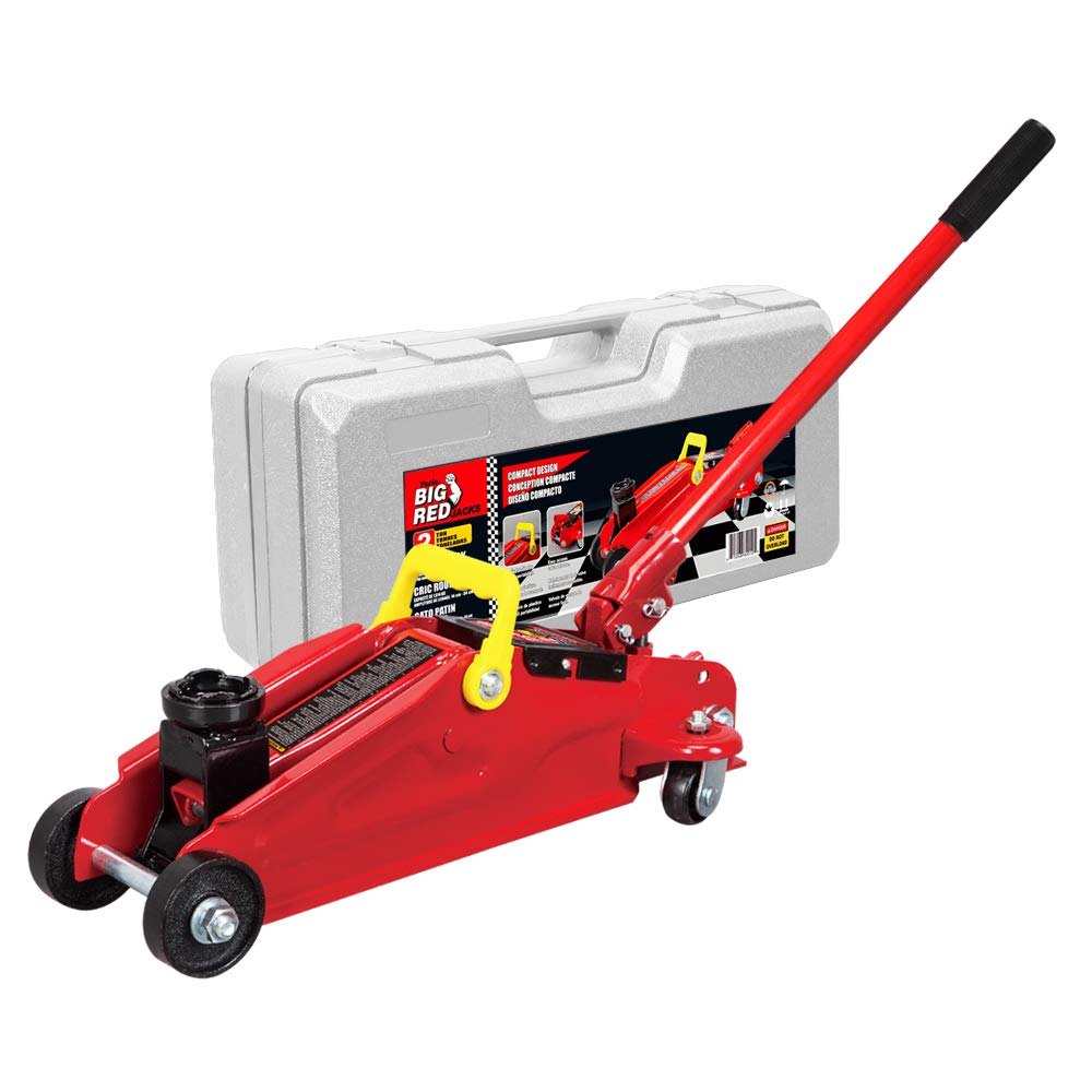 BIG RED Torin T82012 Hydraulischer Wagenheber mit Blasformtragebox, Kapazität 2 Tonnen (1,8 kg), Rot
