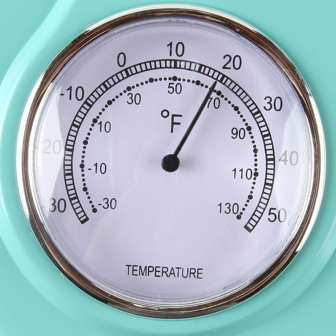 LilysHome Retro Küche Uhr mit Temperaturanzeige und Timer Türkis