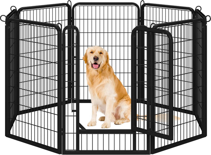 Yaheetech Welpenlaufstall 8-teilig 100cm hoch,Welpenauslauf mit Tür für Hunde Wohnung und Garten,Fal