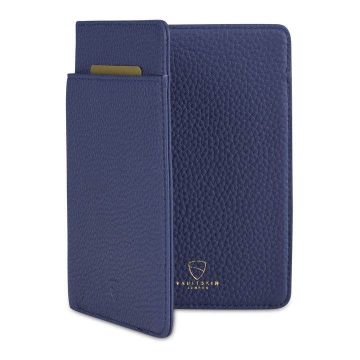 Vaultskin Kensington Reisepasshülle aus Leder mit RFID-Schutz (Matt Blau) Mat Blau, Mat Blau