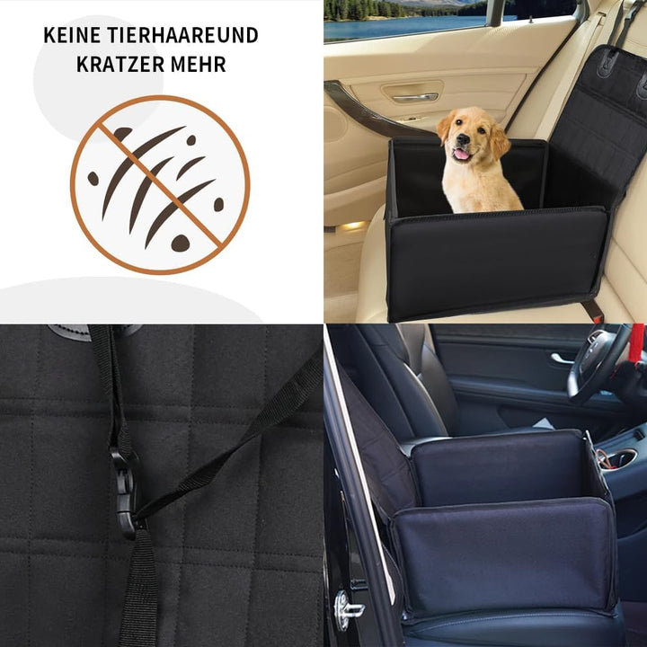Hunde Autositz, Stabiler hundebox Auto rückbank für kleine und mittlere Hunde, Wasserdichter Hundeau
