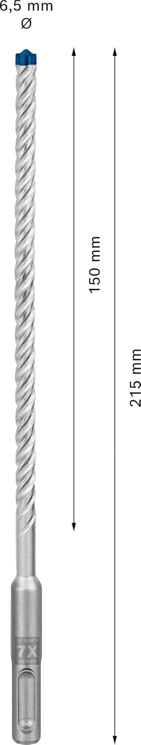 Bosch Professional 10x Expert SDS plus-7X Hammerbohrer (für Stahlbeton, Ø 6,50x215 mm, Zubehör Bohrh