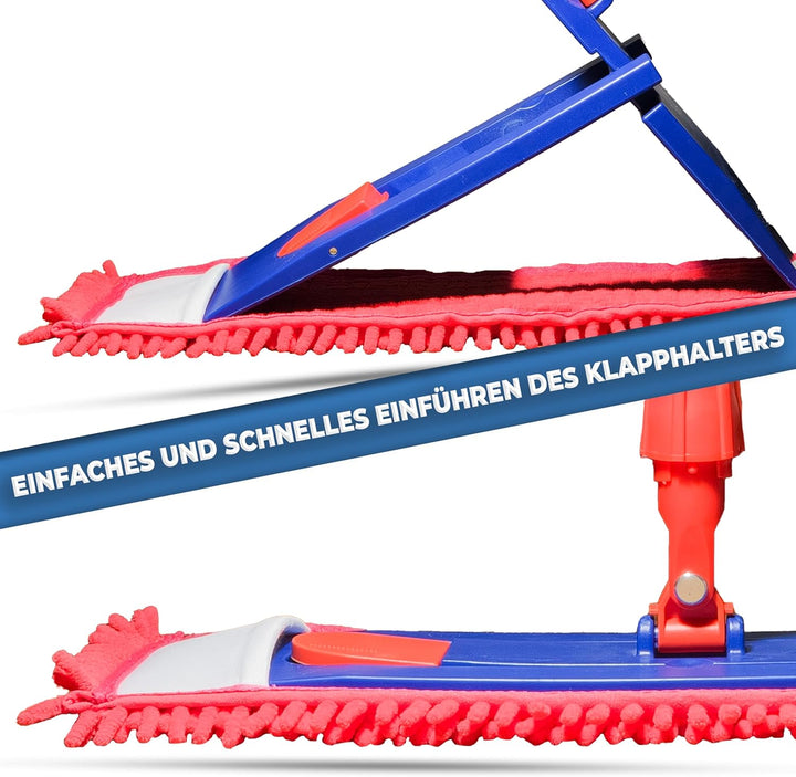 10x Bodenwischer Ersatzbezug - Chenille Wischbezug rot - Wischmopp Chenille aus Mikrofaser für empfi
