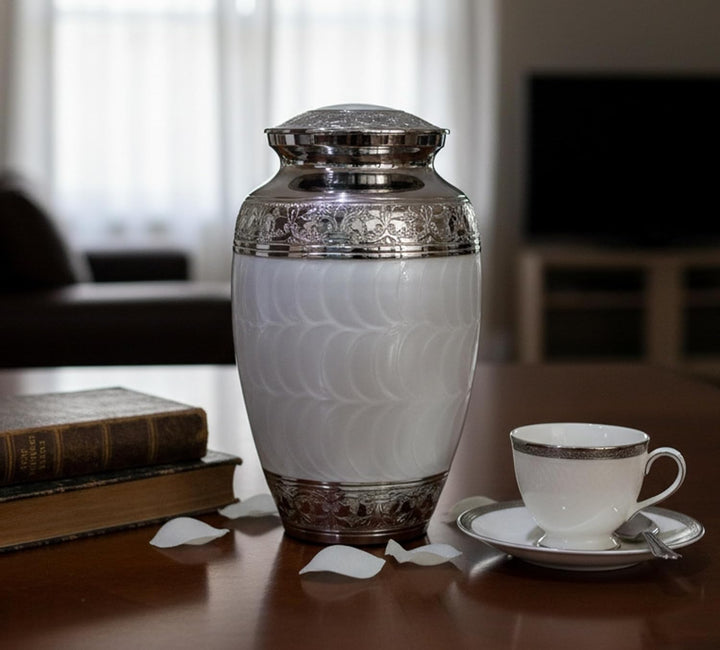 eSplanade Brass Cremation urn Memorial Container Jar Pot | Metal urns | Burial urn | Brass urn (Weis