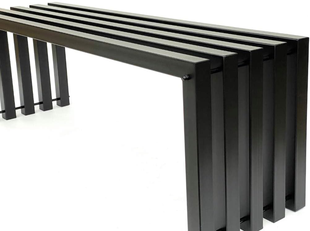 DanDiBo Gartenbank Metall Massiv Wetterfest Schwarz 120 cm Sitzbank Modern 96245 Parkbank Eisen Bank