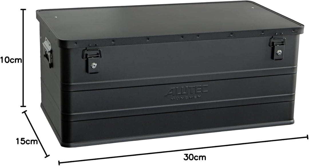 ALUTEC Aluminiumbox Classic 142 (Farbe Schwarz, Inhalt 142 ltr., Innenmasse (LxBxH) 870 X 460 X 355