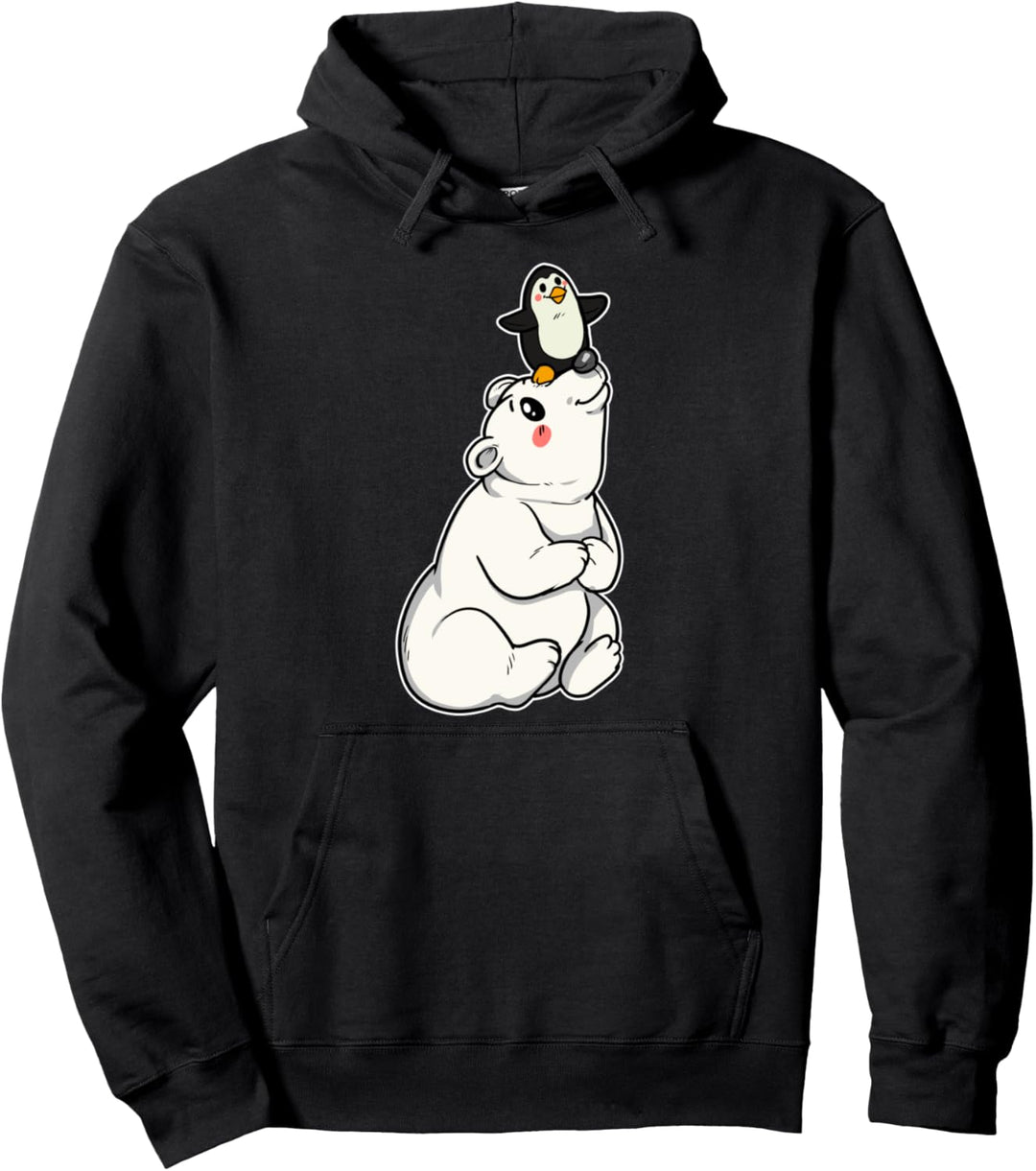 Eisbär Pinguin Freunde Eis Winter Freundschaft Arktis Freund Pullover Hoodie