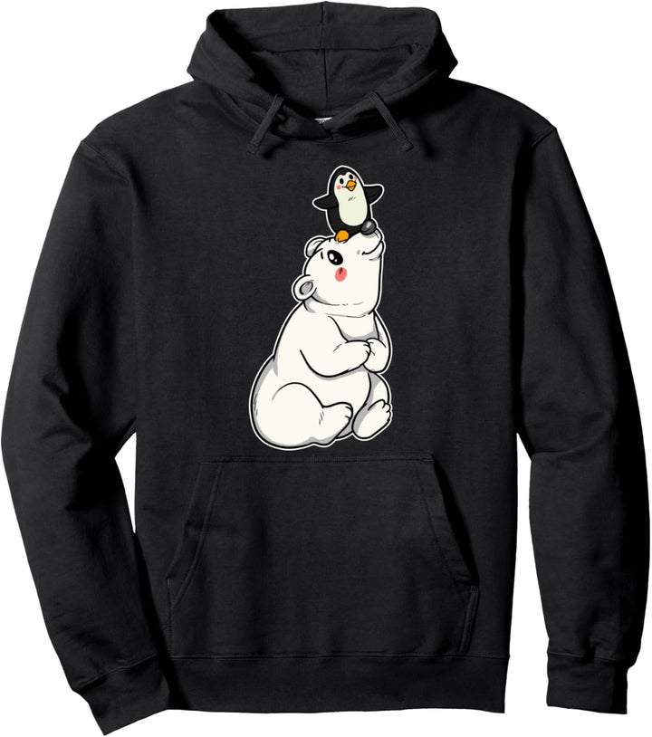 Eisbär Pinguin Freunde Eis Winter Freundschaft Arktis Freund Pullover Hoodie