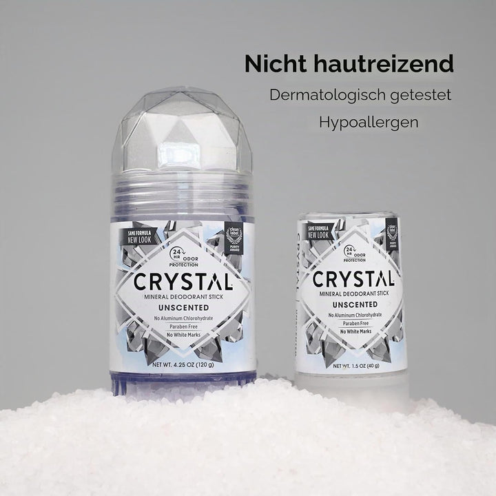 Crystal, Körper-Deodorant, Stick, ohne Duft, 125 ml Original 125 ml (1er Pack), Original 125 ml (1er