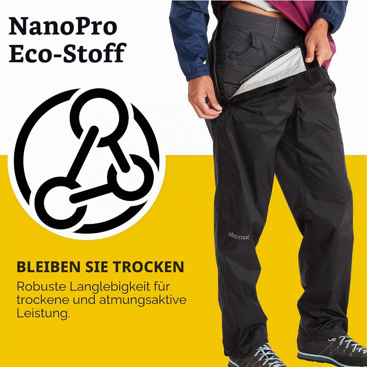 Marmot Damen PreCip Eco Full Zip Pant, wasserdichte Regenhose, Winddichte Wanderhose, atmungsaktive