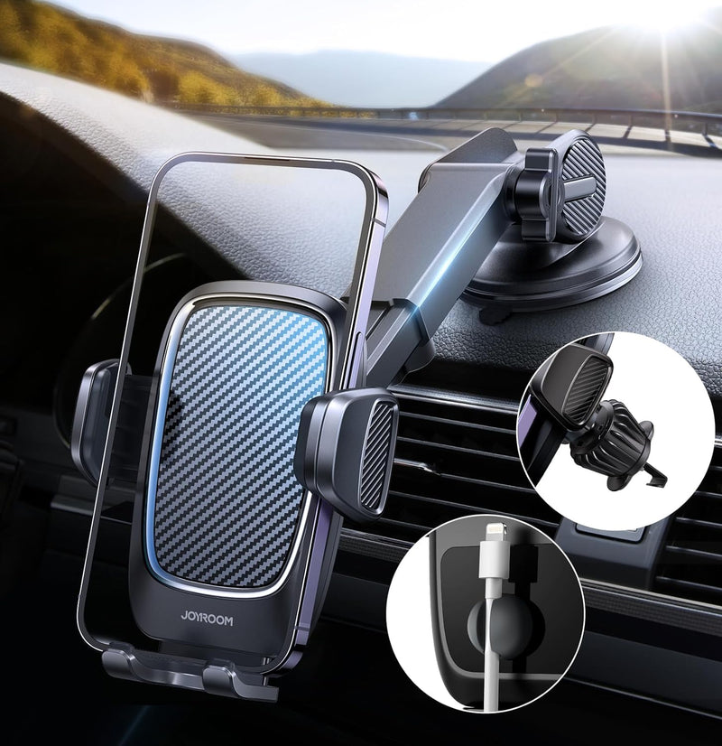 joyroom Handyhalterung Auto 𝐔𝐩𝐠𝐫𝐚𝐝𝐞𝐝 Magnetische Kabelclip Handy Halterung Saugnapf & Lüftung 360° D