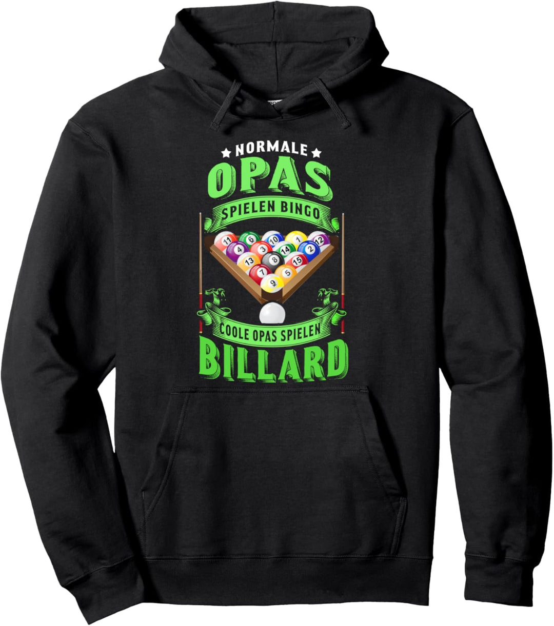 Coole Opas Spielen Billard Queue Snooker 8-Ball Pool Cue Pullover Hoodie
