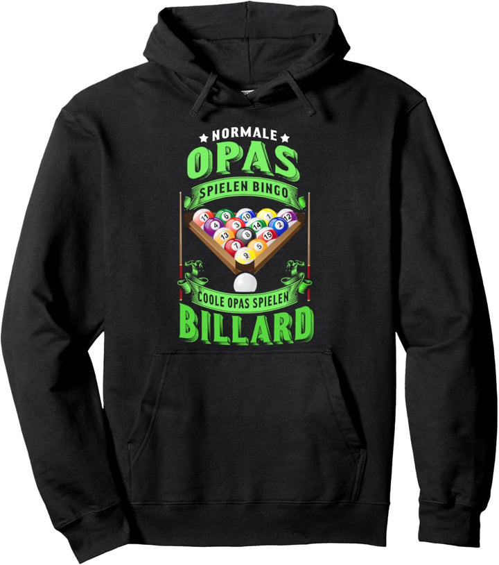 Coole Opas Spielen Billard Queue Snooker 8-Ball Pool Cue Pullover Hoodie