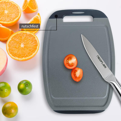 NEOFLAM® – Antibakterielles Schneidebrett Kunststoff rutschfest - 3er Set Schneidbretter Microban® S