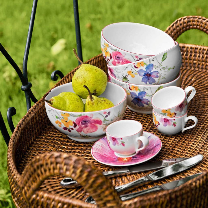 Villeroy & Boch Mariefleur Gris Basic Schale, Premium Porzellan, weiss/bunt Weiss/Mehrfarbig 15X13X8