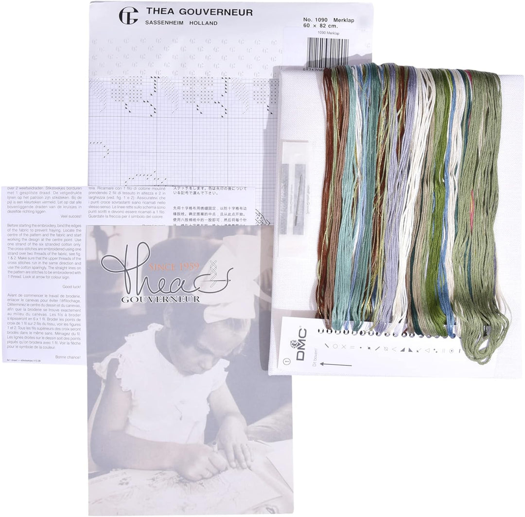 Thea Gouverneur - Kreuzstich-Set - Probenehmer - Leinen - 32 Count - Für Erwachsene - 1090 Sampler,