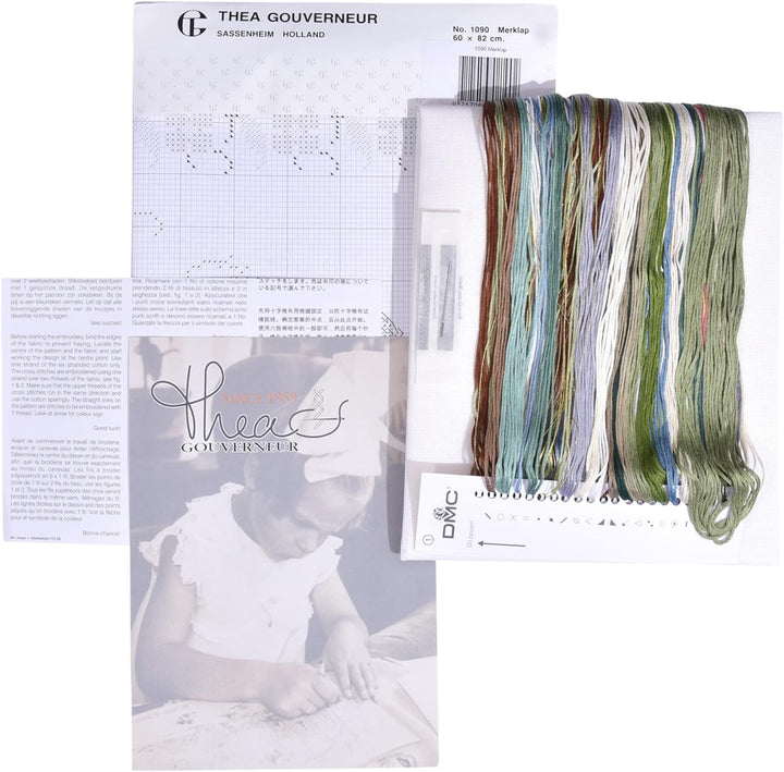 Thea Gouverneur - Kreuzstich-Set - Probenehmer - Leinen - 32 Count - Für Erwachsene - 1090 Sampler,