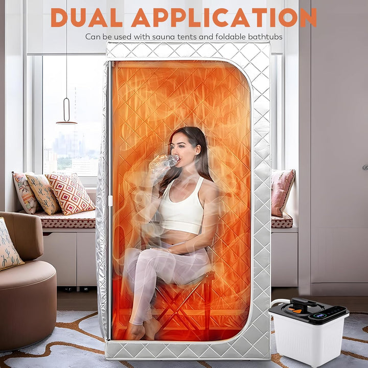 CGOLDENWALL Tragbare Dampfsauna Dampfgenerator 3L, Heimsauna Mini Dampfer mit Fernbedienung, Touchsc