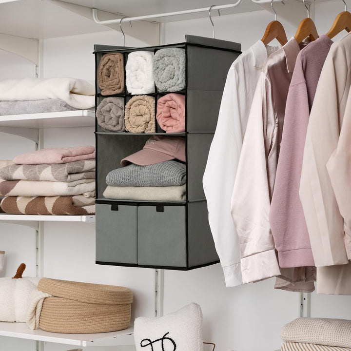 GRANNY SAYS Hängender Schrank Organizer mit Schubladen, 4 Regalteiler, Hängender Schrank-Organizer,