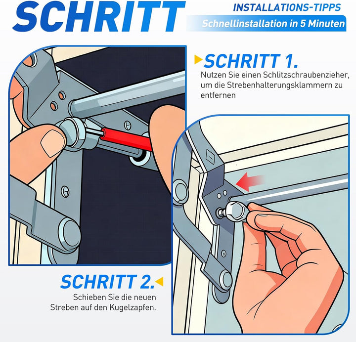 ARANA 195mm 200N Gasdruckdämpfer Ersatzteil für KESSEBÖHMER Lift-o-Mat Gasfeder Gasdruckfeder Hydrau