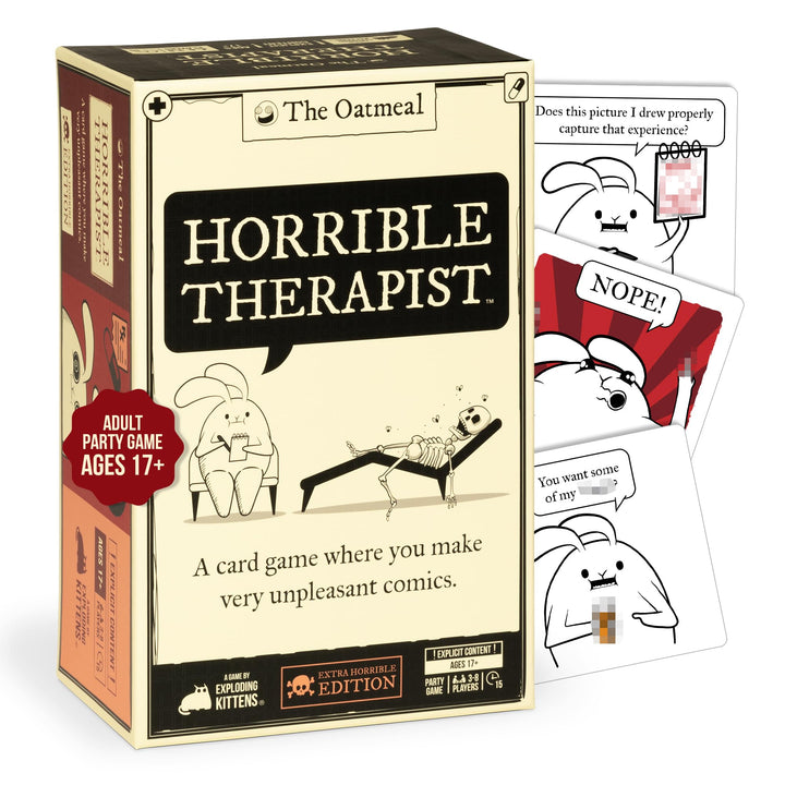 Exploding Kittens Horrible Therapist: Extra Horrible Edition by 3-8 Players - Ages 17+ - 15 Minutes