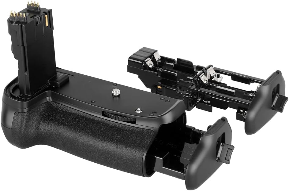 ayex Batteriegriff Kompatibel mit Canon EOS 70D 80D & 90D + 2 x LP-E6N Akku Powerpack mit Hochformat