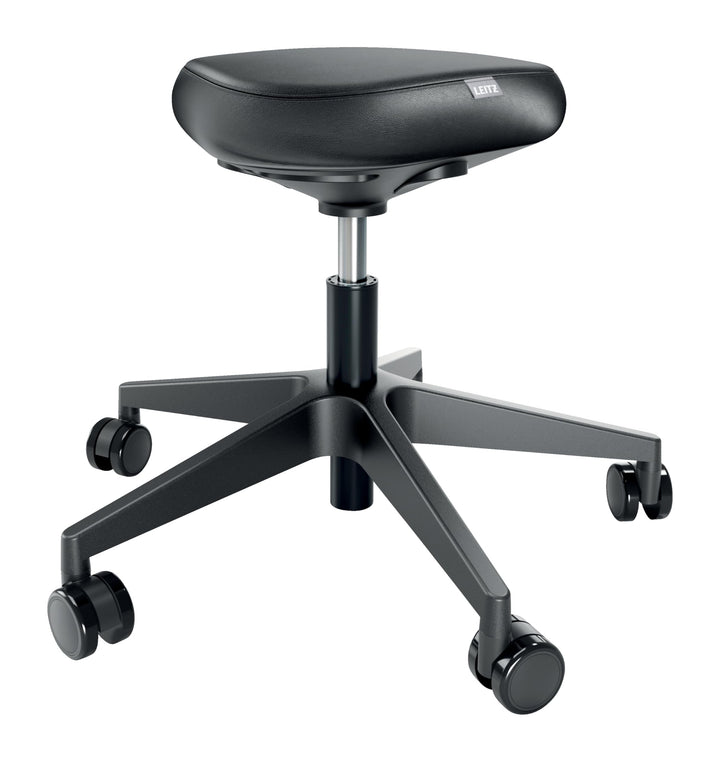 Leitz Ergo Höhenverstellbarer Sitzhocker (46–59 cm) mit Rollen, Bürohocker mit Sitzpolster, Ergonomi