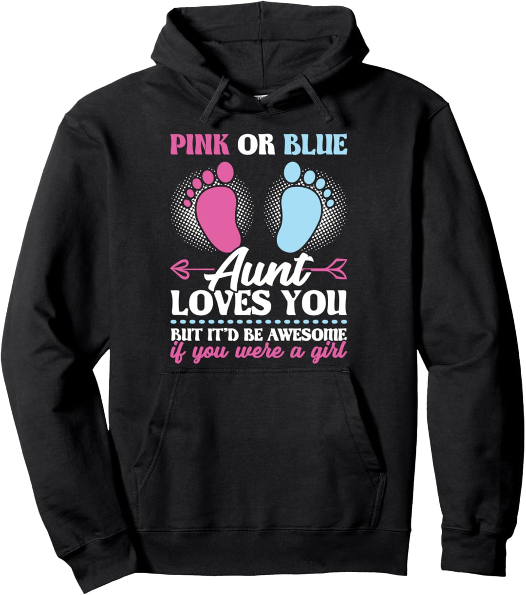 Rosa oder Blau Tante liebt Sie Mädchen-Geschlecht Pullover Hoodie