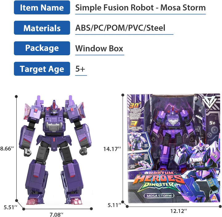 3 in 1 Verwandlungsroboter Mosa Storm, 8,66 Zoll, Kinder Roboter Spielzeug, Chariot und Roboter Tran