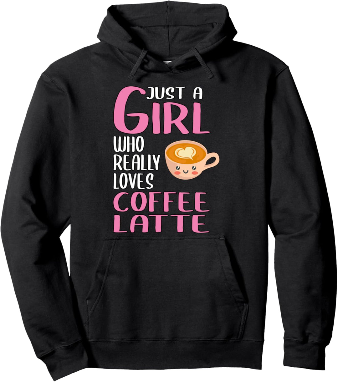 Damen Just A Girl Kaffee Milchkaffee Geschenk Milchkaffee Pullover Hoodie