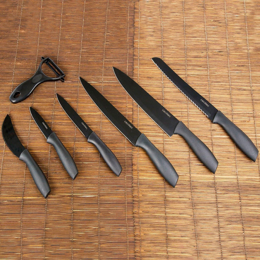 Cecotec Professionelles 7-Messer-Set Titanium Messerset. Profi-Messerset 7 Stück, 2 mm