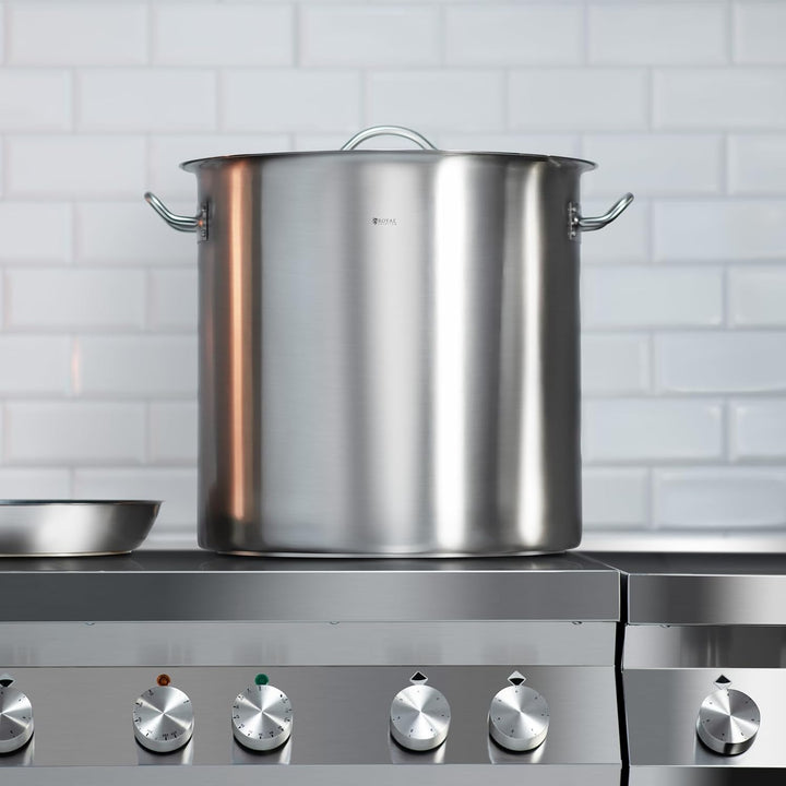 Royal Catering RCST-50E Edelstahltopf mit Deckel Edelstahlkochtopf Kochtopf Induktion (48 Liter, Bod