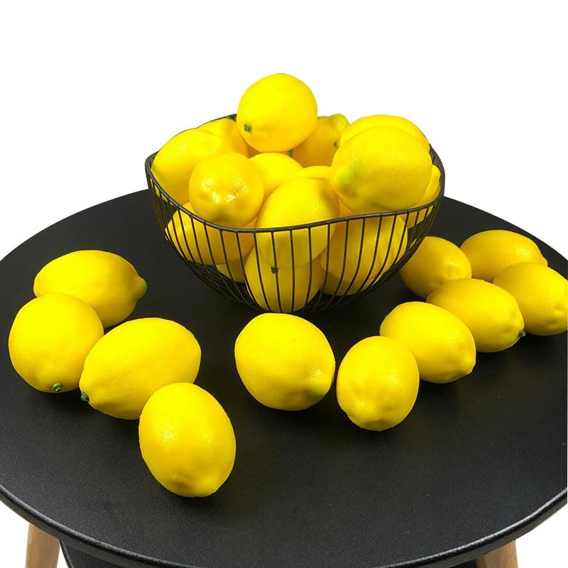 LGEGE Fake Zitronen 30er Set - Künstliche Früchte für Limonaden Party, Küchentisch Dekoration, Fotog
