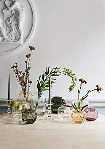 Holmegaard Vase H25.5 cm Primula Optisches Muster aus mundgeblasenem Glas, gelb 25,5 cm Gelb, 25,5 c