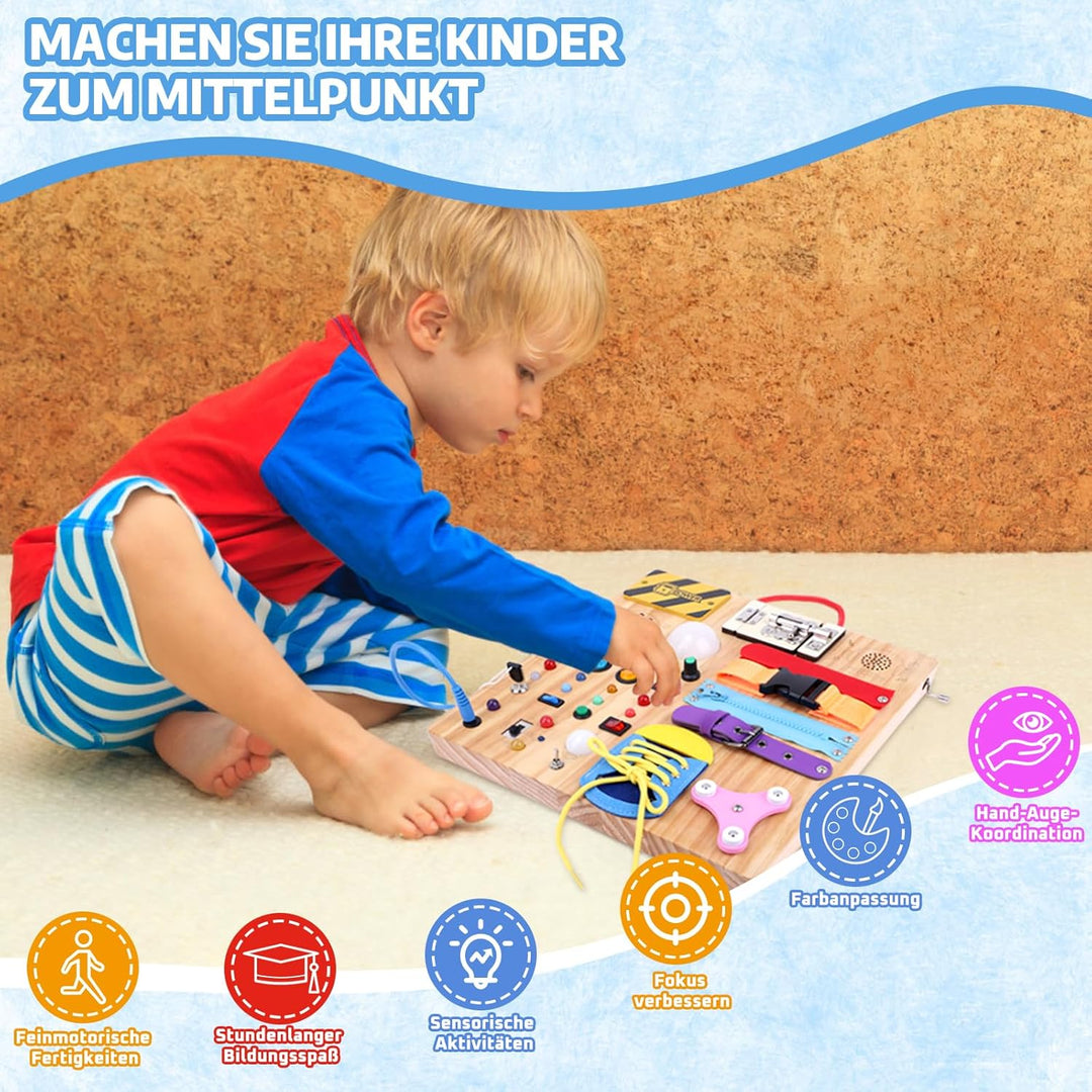 23 in 1 Montessori Spielzeug ab 1 jahr Busy Board Activity Board Spielzeug ab 2 jahre Holzspielzeug